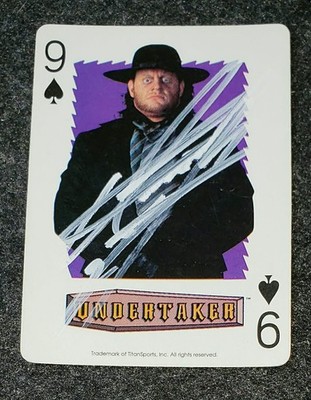 THE UNDERTAKER signed vintage playing card   wwe, wcw