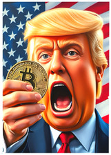 DONALD J TRUMP - Bitcoin * Fun Novelty * POLITICS * Art Card * ATC ACEO