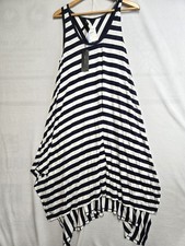 BCBG MAXAZRIA MYLENE BLUE STRIPED HANKERCHIEF DRESS IN MED NWT