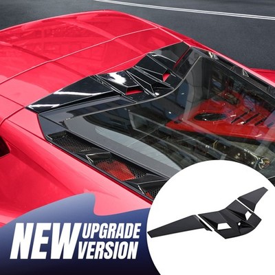 3xBlack Rear Camera Decklid Panel Trims For Corvette C8 Stingray Coupe 2020-2026