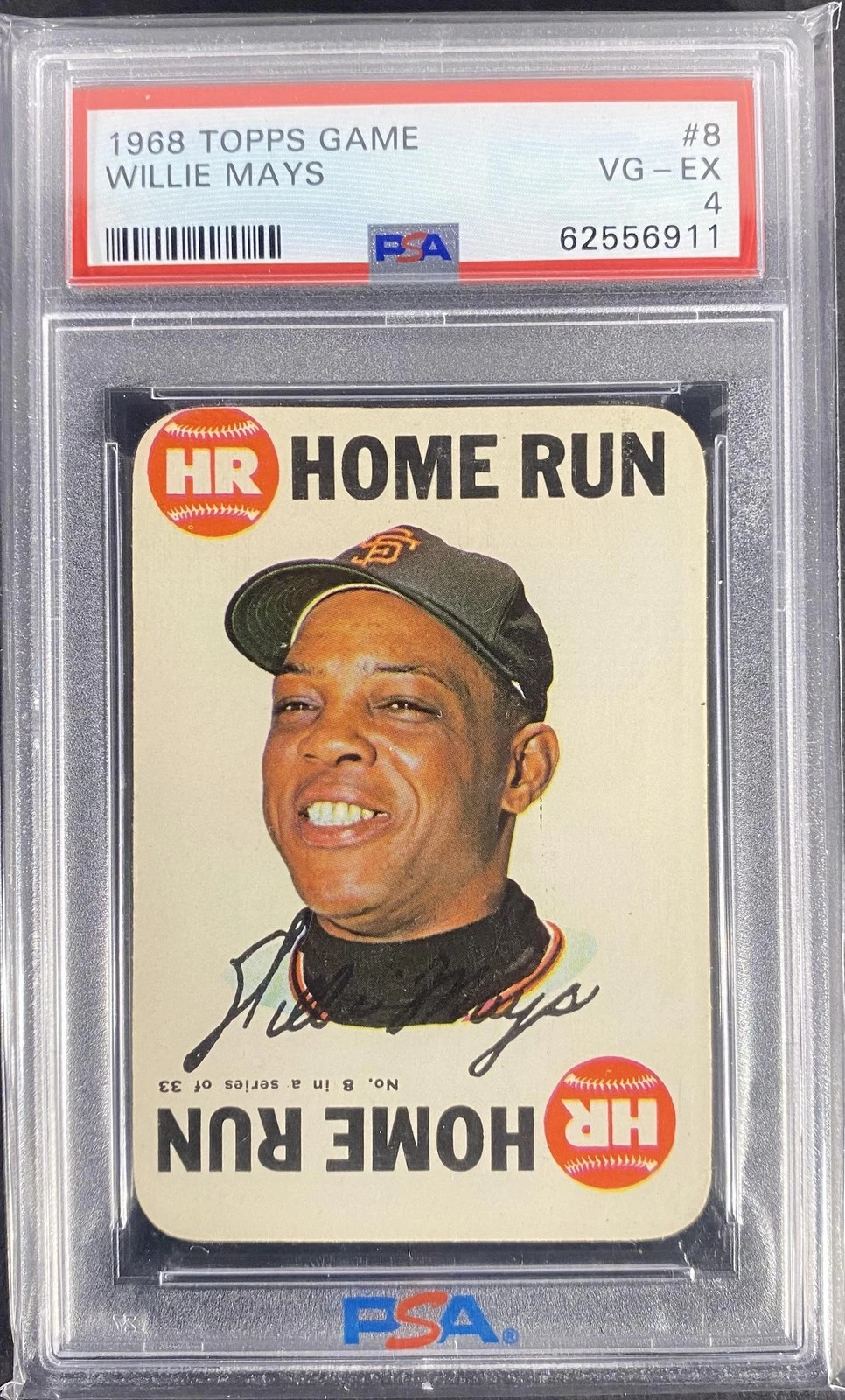 Deal for 1968 Topps Game #8 Willie Mays PSA 4 VG-EX New Label