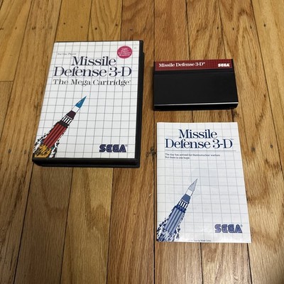 Vtg Sega Master System Missile Defense 3-D Complete Box Manual Cart CIB WORKS