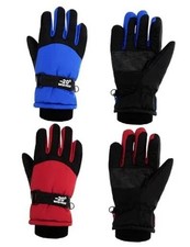 2 Pairs Kids Waterproof Winter Snow Gloves Ski Gloves 10-15 Years Red, Blue
