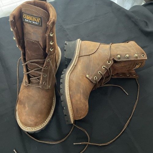 Carolina Boots Womens Size 9W Brown Leather Steel Toe Great Used Condition  