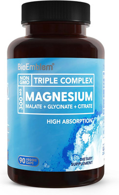 Triple Magnesium Complex | 300mg Magnesium Glycinate, Malate & Citrate | High Ab