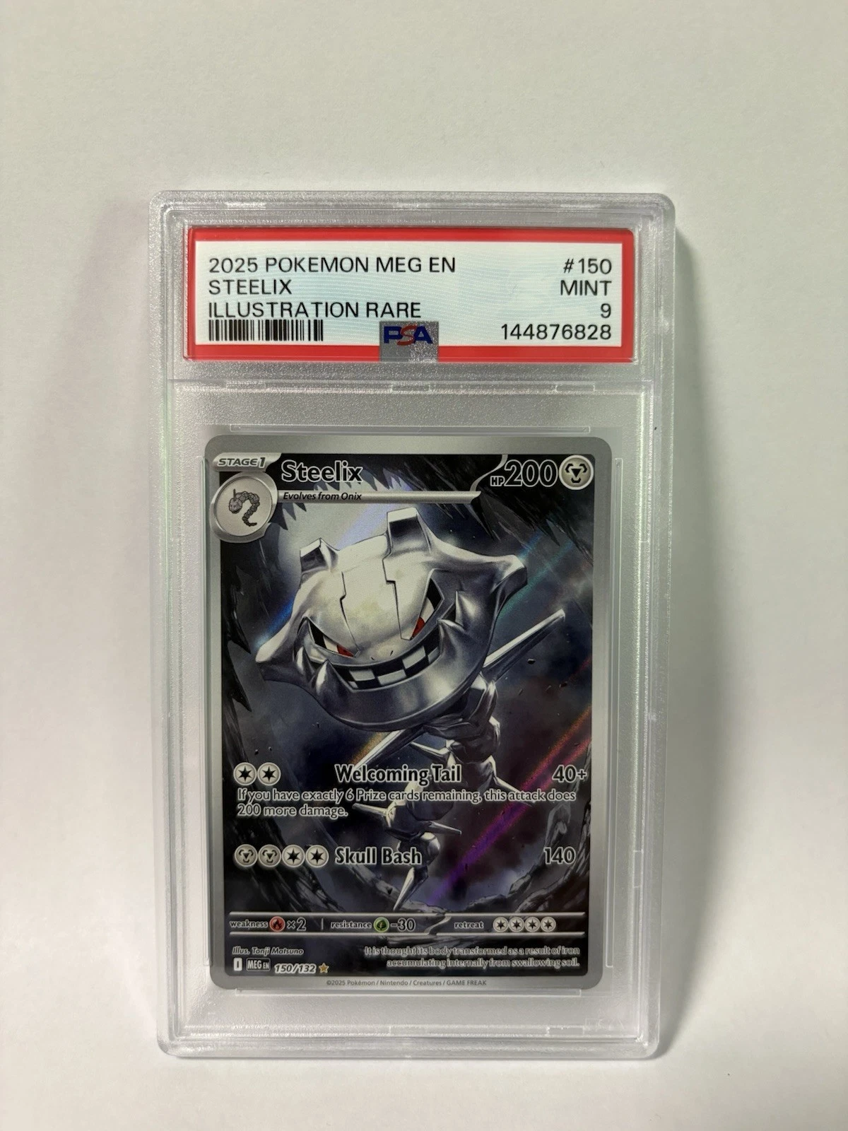 Pokemon TCG Steelix Illustration Rare Card 150/132 PSA Mint 9 Mega Evolutions
