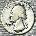 1942 Washington Quarter Silver US Coin Circulated