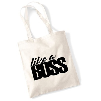 Jutebeutel like a Boss Spruch Geschenkidee like a Boss Geschenk Präsent Mitbring