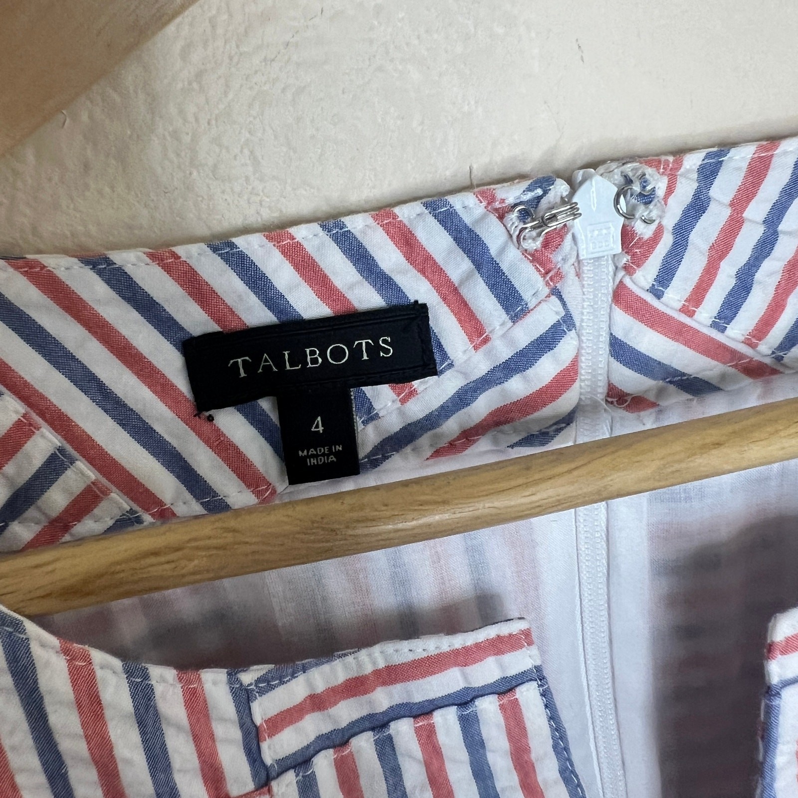 Talbots Red Blue Seersucker Patchwork Sleeveless … - image 2