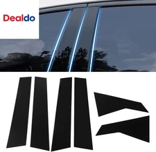 6 Pcs Side Door Window Cover Trim,Glossy Black Pillar Posts Decal Sticker for Ci