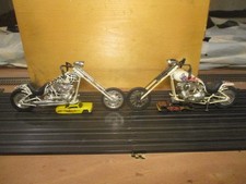 Custom Metal Body 2 Slotcars Motorcycle Chopper's New-Ray 1995 Drag Bikes
