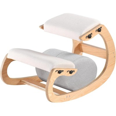 Adjustable Kneeling Chair, Wooden Ergonomic Rocking Chair - Improve Your Post...