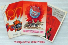 1980s Vintage Postcads October Revolution of 1917 in Russia. Propaganda USSR