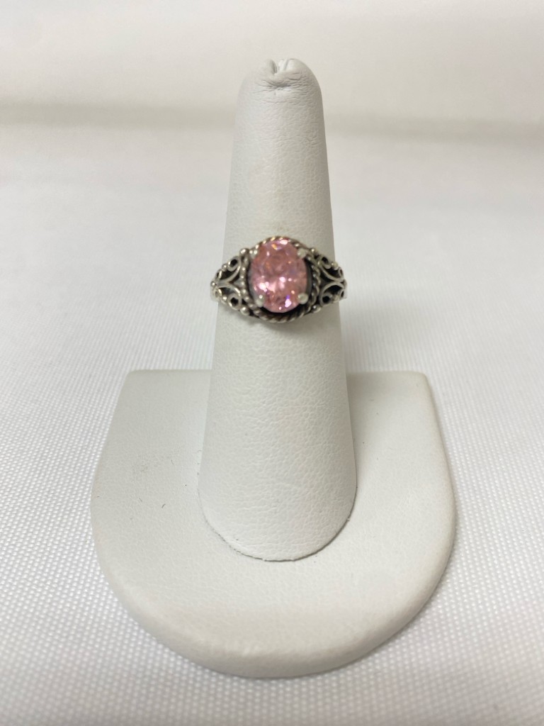 Silver Pink Oval(s) Ring - image 1