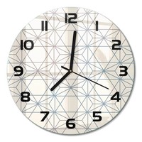 Moderne Runde Glas-Wanduhr Geometrischer Hintergrund Schwarze Zeiger Fi30 Cm