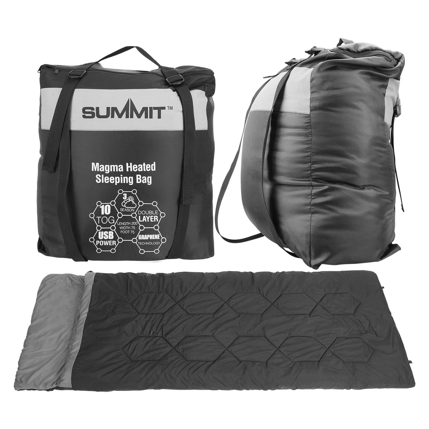 Heated Sleeping Bag USB, Graphene Camping for Cold Weather, Electric 3 Season