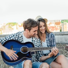 Glarry Electric Acoustic Bass Guitar 44.5 inch Rosewood for School