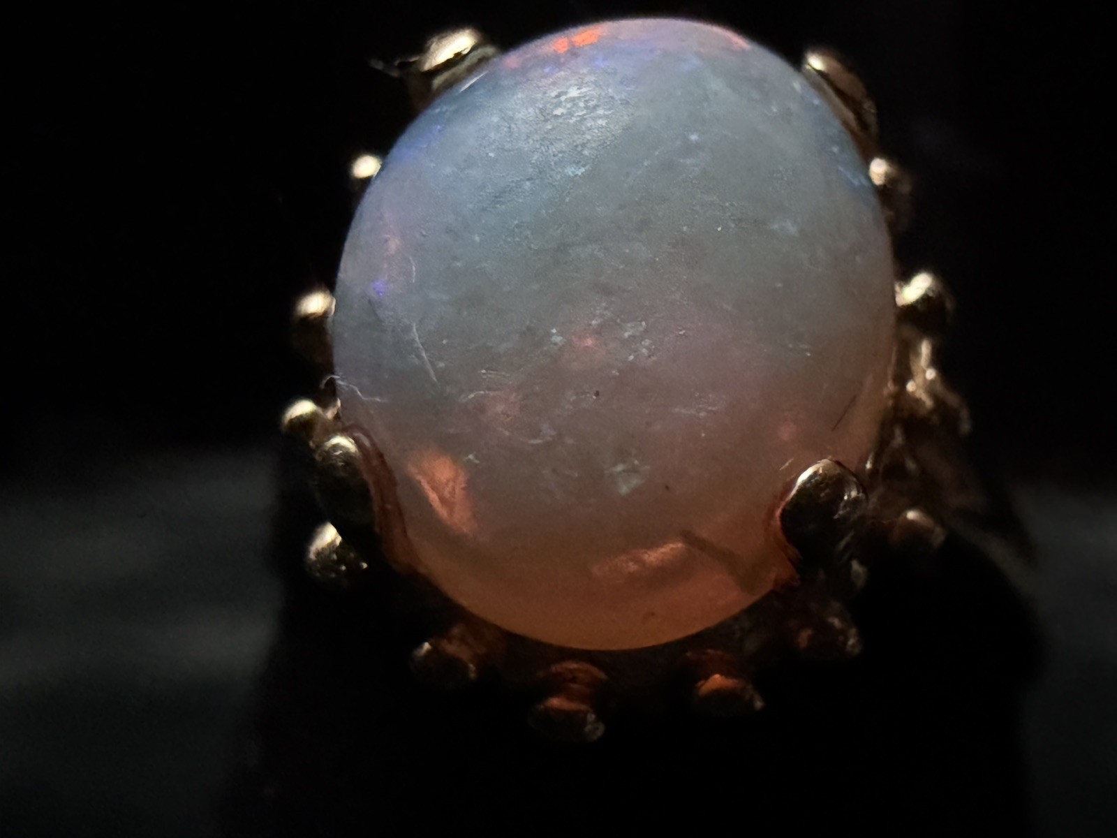 Antique Solid Gold Opal Ring Victorian Cathedral … - image 9