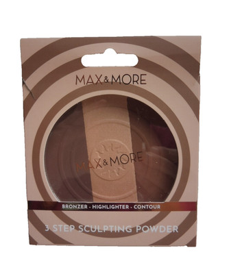 Max & More 3in1 Konturenpuder, Bronzer + Highlighter + Contour, 14g
