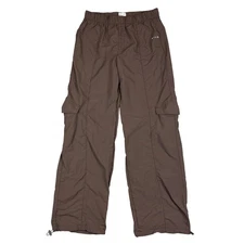 Wilo The Label Parachute Cargo Pants Women S Brown Pockets Elastic Waist Outdoor