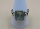 Vintage 925 Sterling Silver Light Blue Stone Ring  /Size 10.25