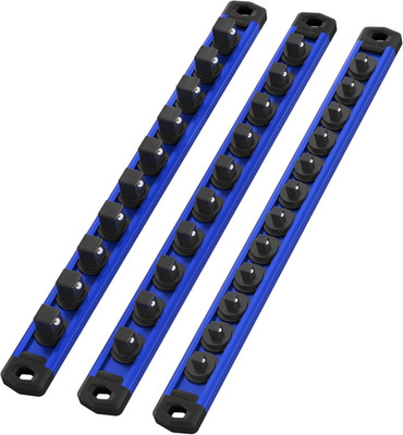 Magnetic Socket Organizer Set, 3-Piece Aluminum Alloy Socket Rail, Heavy Duty So