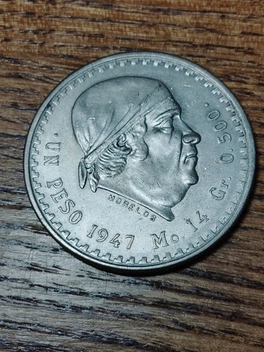 Photo of a 1947 Mexico Un Peso Silver from an eBay listing that sold on Jul 21, 2026