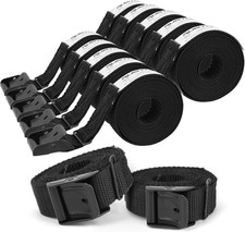 12-Pack 1 x 6FT Heavy Duty Cam Buckle Lashing Straps for Kayak Motorcycle Cargo