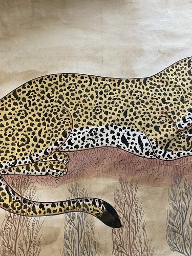 Pintura de leopardo Jaime Parlade años 80 "46 pulgadas X 70 pulgadas" - Imagen 3 de 10