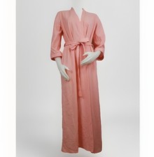 Vtg Sears Lounge Robe Womens Small Peach Take Along Nylon House Coat Dress Wrap