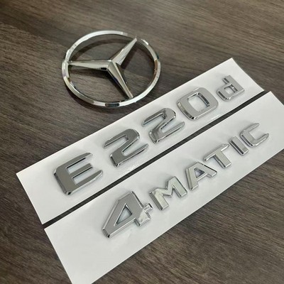 Für Mercedes Benz W213 E220d 4MATIC Schriftzug Embleme Aufkleber Badge Silber