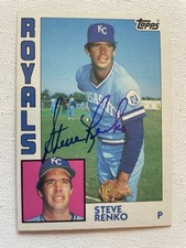 Signed 1984 Topps Steve Renko Kansas City Royals Autographed Auto