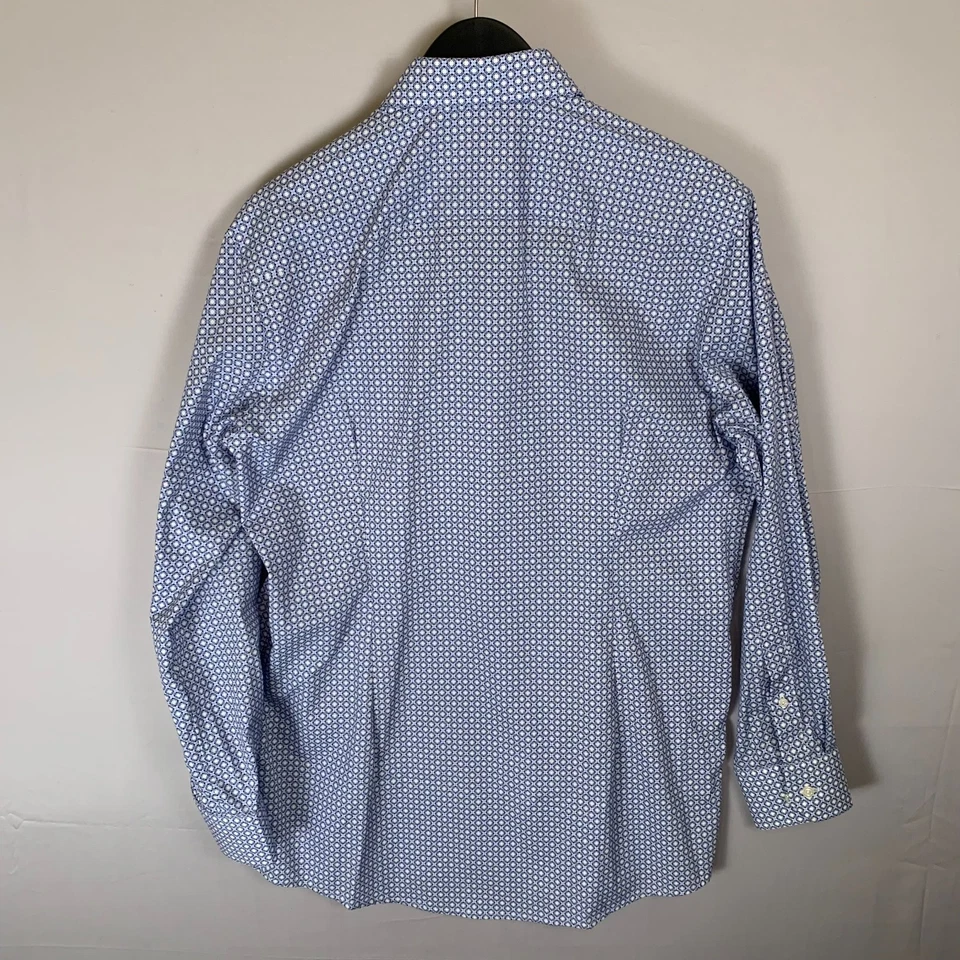 Camisas de vestir ETON para hombre con botones contemporáneas 100 % algodón azul floral 42 16,5 Foto 3 de 4