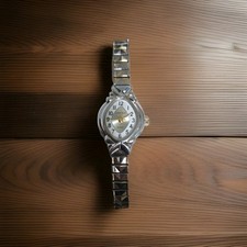 WatchIt Women Silver Stainless Steel Quartz Wristwatch Silver Dial Arabic