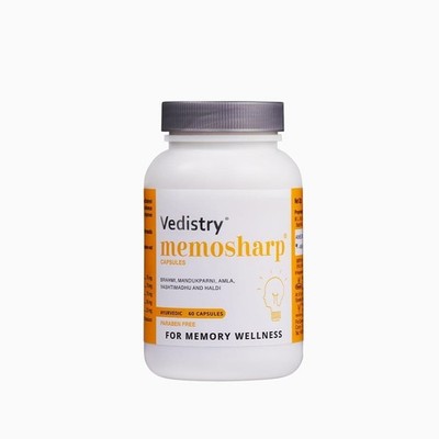 Vedistry Memosharp Capsules For Memory Brahmi Mandukparni Yasthimadhu 60 Tabs
