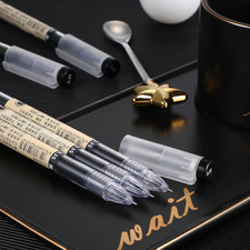 12 Pieces 0.35 Mm Black Gel Ink Pen Japanese Stationery Extra Fine Chinese Ba...