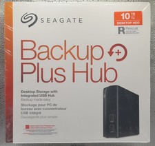 Seagate 10 TB HDD Desktop Backup Hub With Integrated USB Hub NEW & SEALED