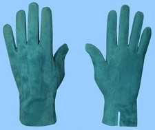NEW MENS GENUINE Turquoise - Green SUEDE LEATHER GLOVES with CASHMERE LINING