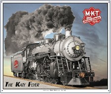 MTK KATY FLYER RAILROAD / TRAIN METAL SIGN 10" x 12" DIAMETER - BRAND NEW!