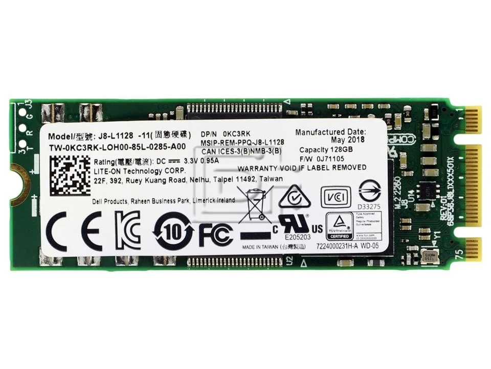 Liteon J8-L1128-11 / 0KC3RK 128GB M.2 2260 B+M SATA SSD - Image 2 of 3
