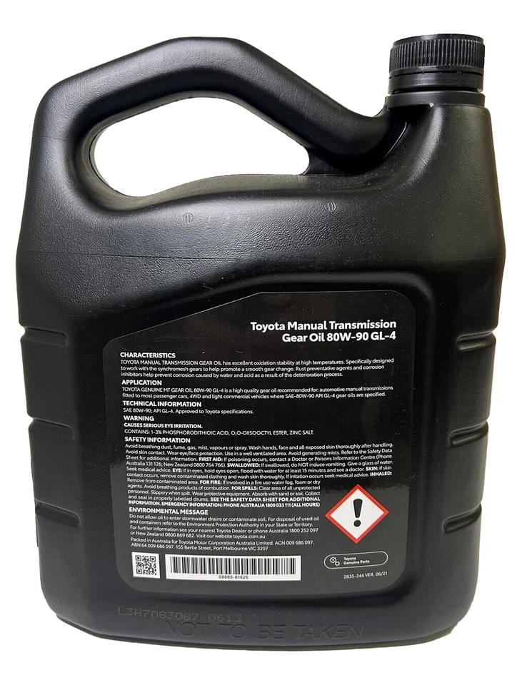 Genuine Toyota Manual Transmission Oil 4L 80W-90 GL-4 Gearbox Fluid - image 3 of 4