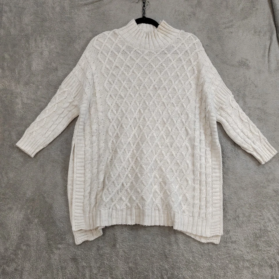 Suéter Mersea The Lisbon Traveler Talla Única Marfil Tejido con Cable Pescador Ranura Lateral Foto 3 de 4