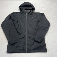 Columbia Youth Boys L 14/16 Softsheell Jacket Fleece Lined Hood Solid Black