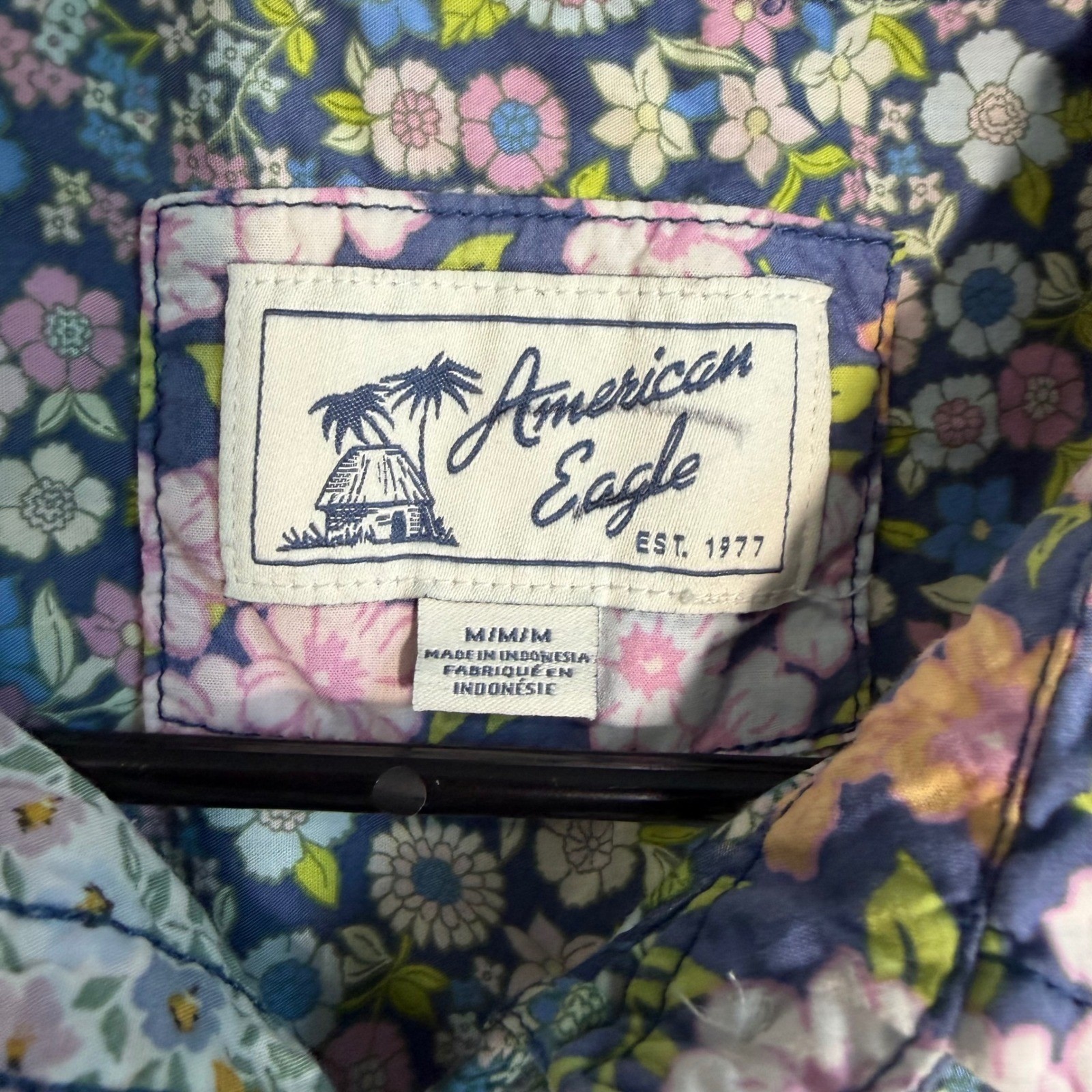 American Eagle Button Up Floral Patchwork Short S… - image 3