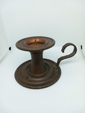 Vintage Hand Made Copper Candle Holder with Iron Handle