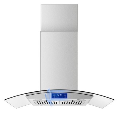 Island Range Hood 36 inch 700 CFM Ceiling Mount 4 LED Touch Control Tieasy Stove