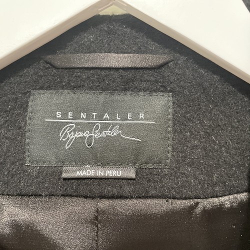 NWOT $1,790 SENTALER (Kate Middleton) Shawl Collar Alpaca/Wool Coat SMALL Black - Picture 10 of 13