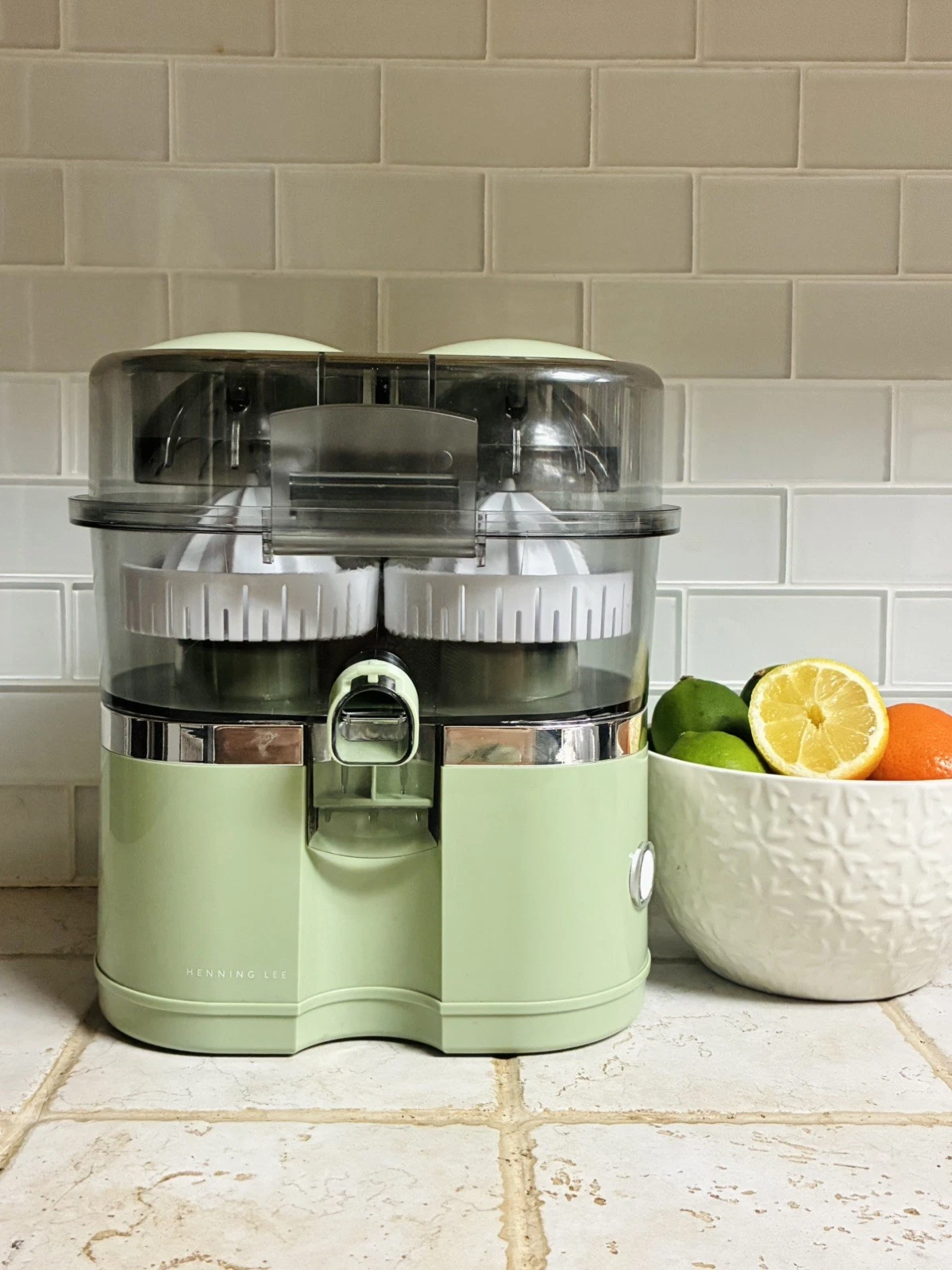 Electric Dual-Head Citrus Juicer - Sage Green - Easy to Use and Clean