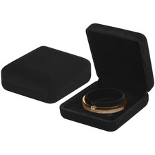 2 Pieces Metal Velvet Bracelet Gift Box, Small Bangle Holder Display Case for...