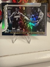 2025-26 Topps Black Friday Blackout #294 Suns Duo Heat Up Scoreboard HEAT CHECK